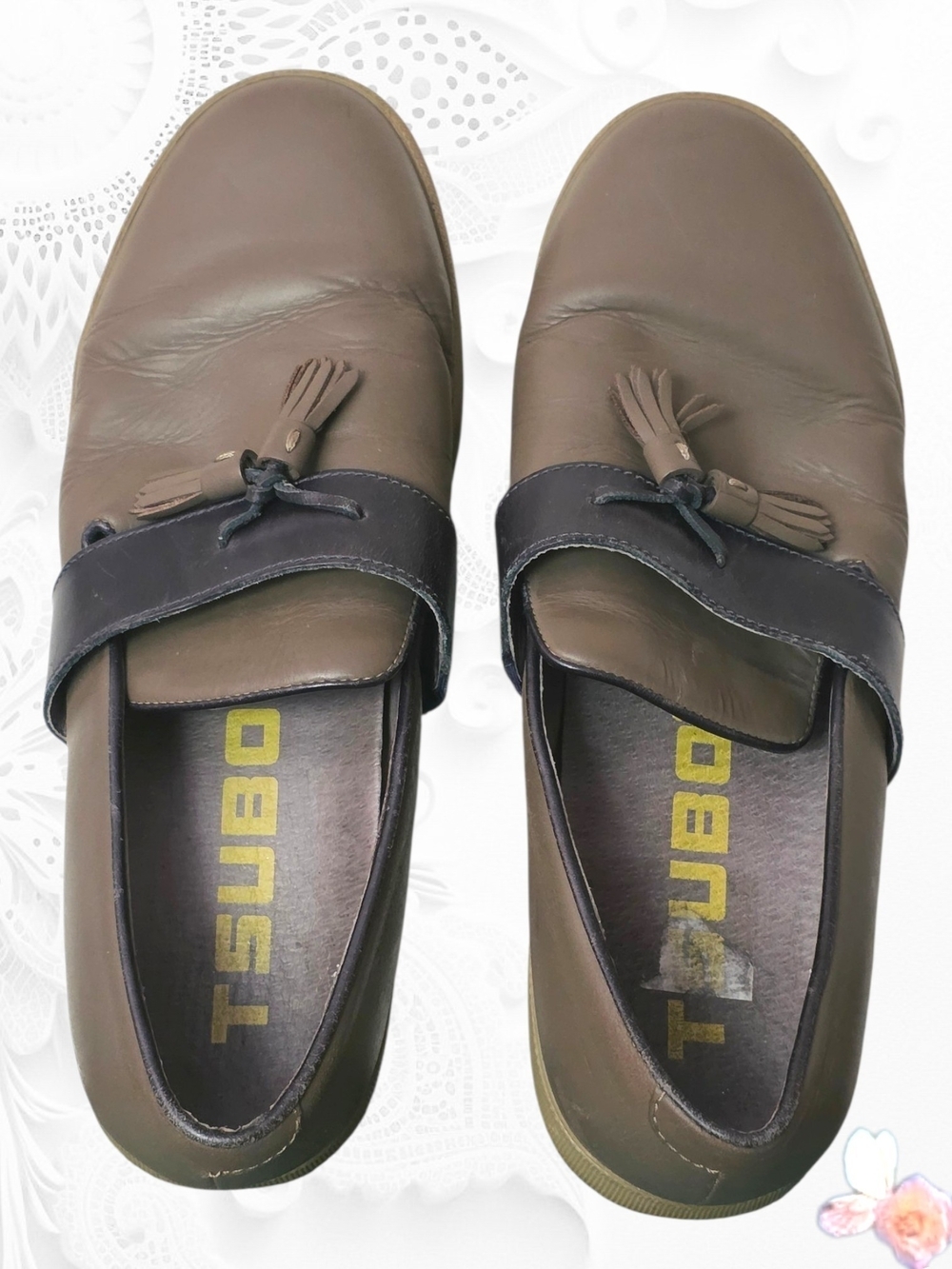 Tsubo Brown Leather Tassel Slip‑On Loafers – EU 41.5 / US 8.5 – Used Condition